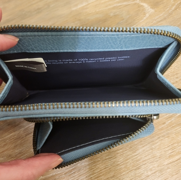 Matt & Nat Double compartment wallet light blue - Picture 3 of 7